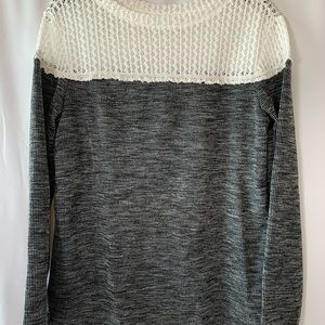 Black and white long sleeve blouse